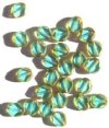 25 9mm Diamond-Shaped Window Beads Transparent Speckled Turquoise